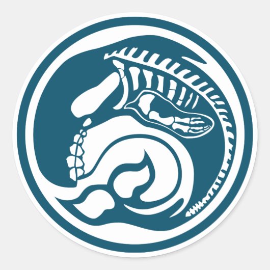 Skeleorca Runder Aufkleber (Vorderseite)