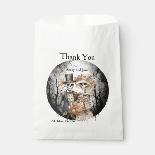 Skeletal Couple Danke Geschenktütchen (Vorderseite)