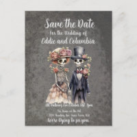 Skeletal Couple Save the Date