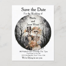 Skeletal Couple Save the Date Postkarte