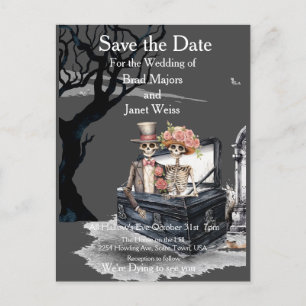 Skeletal Couple Save the Date Postkarte