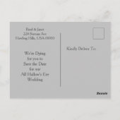 Skeletal Couple Save the Date Postkarte (Rückseite)