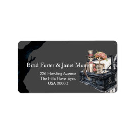 Skeletal Couple Wedding Adressaufkleber