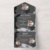 Skeletal Couple Wedding All In One Einladung (Innen Boden)