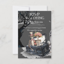 Skeletal Couple Wedding RSVP Karte