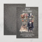 Skeletal Couple Wedding RSVP Karte (Vorne/Hinten)