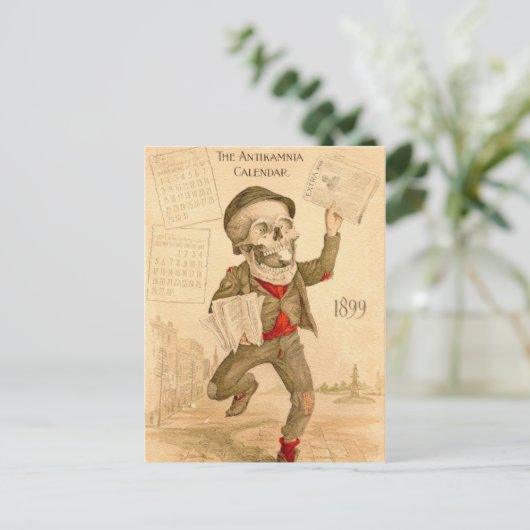 Skeletal Paperboy Postkarte (Stehend Vorderseite)