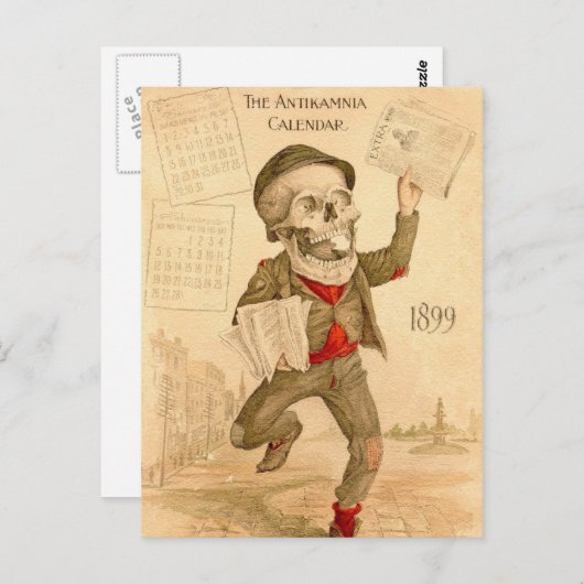 Skeletal Paperboy Postkarte (Vorne/Hinten)