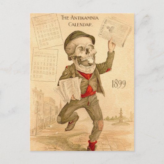 Skeletal Paperboy Postkarte (Vorderseite)