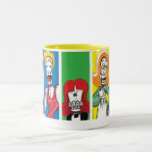 Skeleticas Familienangelegenheiten Zweifarbige Tasse (Mittel)