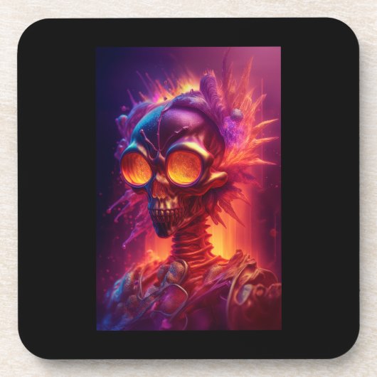 Skeleto Zombie Getränkeuntersetzer (Vorderseite)