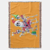 **Skeleton 3D Christm Santa Party – Funnyas Skelet Decke (Vorderseite Vertikal)