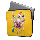 **Skeleton 3D Christm Santa Party – Funnyas Skelet Laptopschutzhülle (Vorderseite Links)
