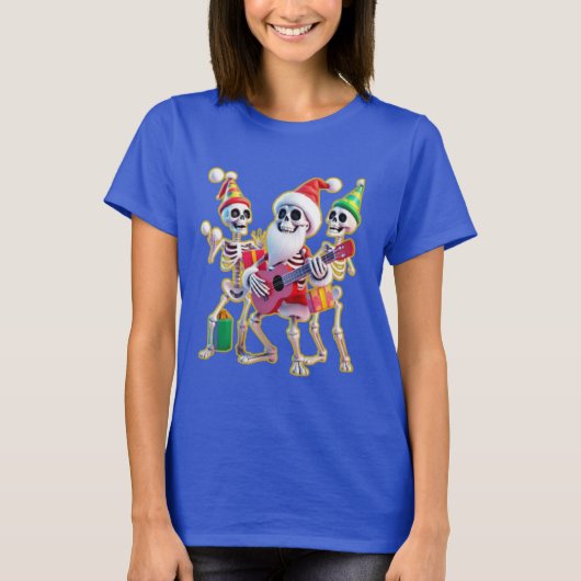 **Skeleton 3D Christm Santa Party – Funnyas Skelet T-Shirt (Vorderseite)