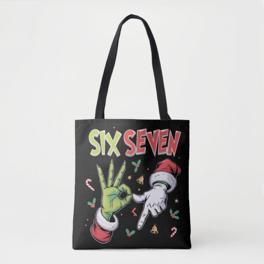 Skeleton 6 7 Christmas Six Seven Meme Xmas Tasche (Vorderseite)