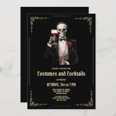Skeleton Adult Halloween Cocktail Party Einladung (Vorne/Hinten)