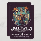 Skeleton Adult Halloween Costume Cocktail Party Einladung (Vorne/Hinten)