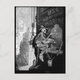 Skeleton Advertising postcard Postkarte