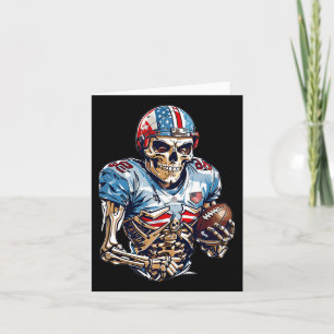 Skeleton American Football Player Halloween Graphi Karte