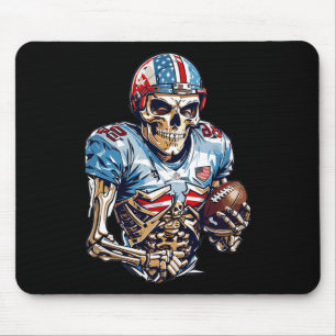 Skeleton American Football Player Halloween Graphi Mousepad