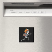 Skeleton American Football Player Spooky Sports Gr Magnet (In Situ (Geschirrspüler))