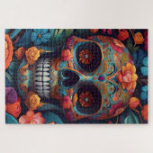 Skeleton Art Muerto Fest Dio Los Muertos Unlängst Puzzle (Horizontal)