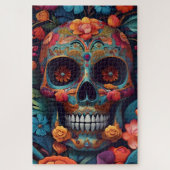 Skeleton Art Muerto Fest Dio Los Muertos Unlängst Puzzle (Vertikal)