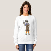 Skeleton as Hairdresser with Scissors Sweatshirt (Vorne ganz)