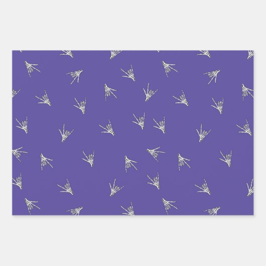 Skeleton ASL ILY Händlerpapier Geschenkpapier Set (Vorderseite 3)