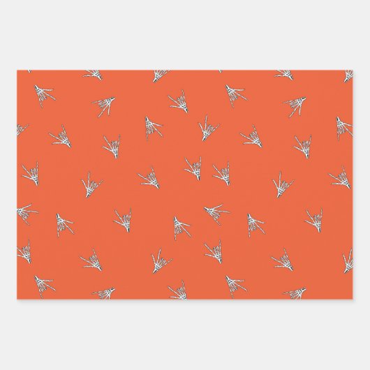 Skeleton ASL ILY Händlerpapier Geschenkpapier Set (Vorderseite 2)