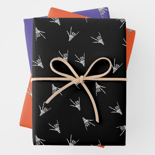 Skeleton ASL ILY Händlerpapier Geschenkpapier Set (Beispiel)
