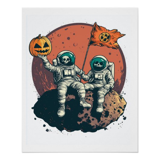 Skeleton Astronaut Crew Poster (Vorderseite)