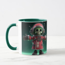 Skeleton Astronaut Mug – Funny Space Skull in Red Tasse