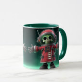 Skeleton Astronaut Mug – Funny Space Skull in Red Tasse (VorderseiteRechts)