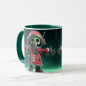 Skeleton Astronaut Mug – Funny Space Skull in Red Tasse (Vorderseite Links)