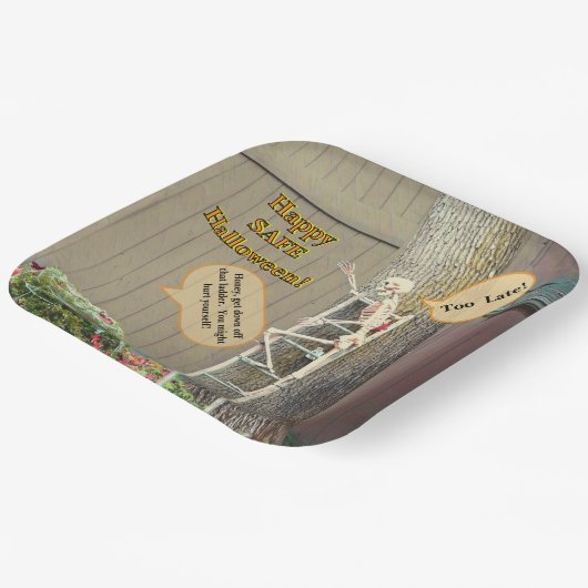 SKELETON AUF LADDER/EHEFRAU PAPPTELLER (Gewinkelt)