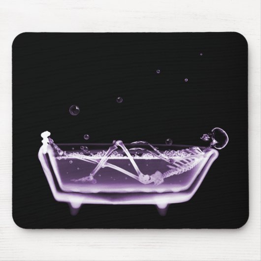 Skeleton B&W Bad-Zeit des Röntgenstrahl-lila Mousepad (Vorne)