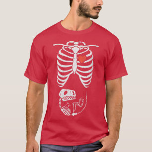 Skeleton Baby Dino T-Rex Halloween Schwangerschaft T-Shirt