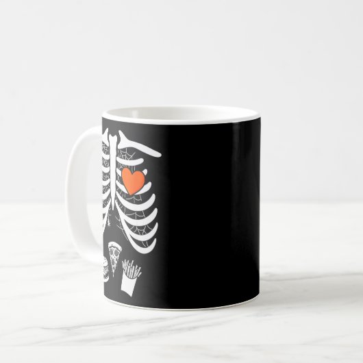 Skeleton Baby Pregnant Xray Rib Cage For Fall Hall Kaffeetasse (Vorderseite Links)