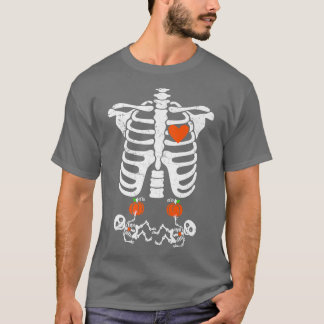 Skeleton Baby Pregnant Xray Rib Cage for Fall Hall T-Shirt