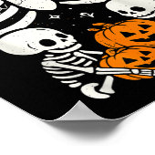 Skeleton Baby Twins Halloween Pregnancy Announceme Poster (Ecke)