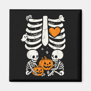 Skeleton-Baby-Zwillinge Halloween Schwangerschafts Magnet