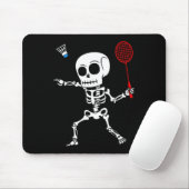 Skeleton Badminton Halloween Smash Shuttle Easy Co Mousepad (Mit Mouse)