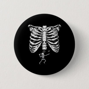 Skeleton Badminton Schwangerschaft Halloween Smash Button