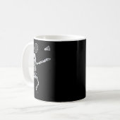 Skeleton Badminton Smash Shuttle Halloween Kaffeetasse (Vorderseite Links)