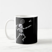 Skeleton Badminton Smash Shuttle Halloween Kaffeetasse (Links)