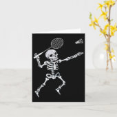 Skeleton Badminton Smash Shuttle Halloween Karte (Gelbe Blume)