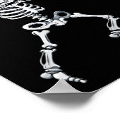 Skeleton Badminton Smash Shuttle Halloween Poster (Ecke)