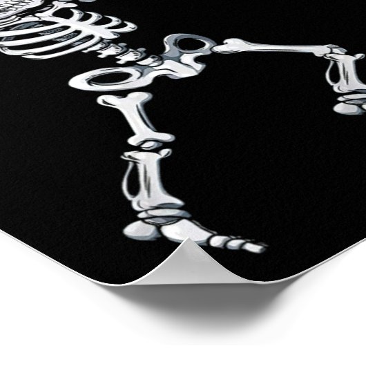 Skeleton Badminton Smash Shuttle Halloween Poster (Ecke)