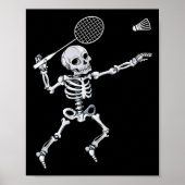 Skeleton Badminton Smash Shuttle Halloween Poster (Vorne)